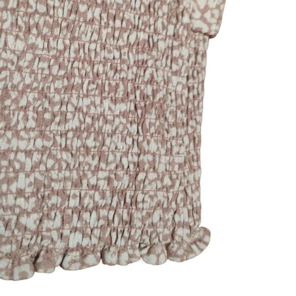 Urban Romantics Cut Out Lace Up Ruched Crop Top Cap Sleeves Leopard Print US XS - Picture 5 of 7